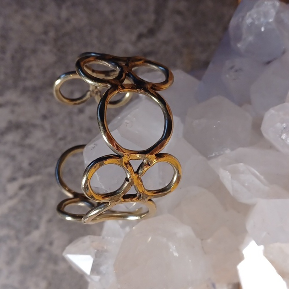 Bronze Circle Cuff Bracelet.